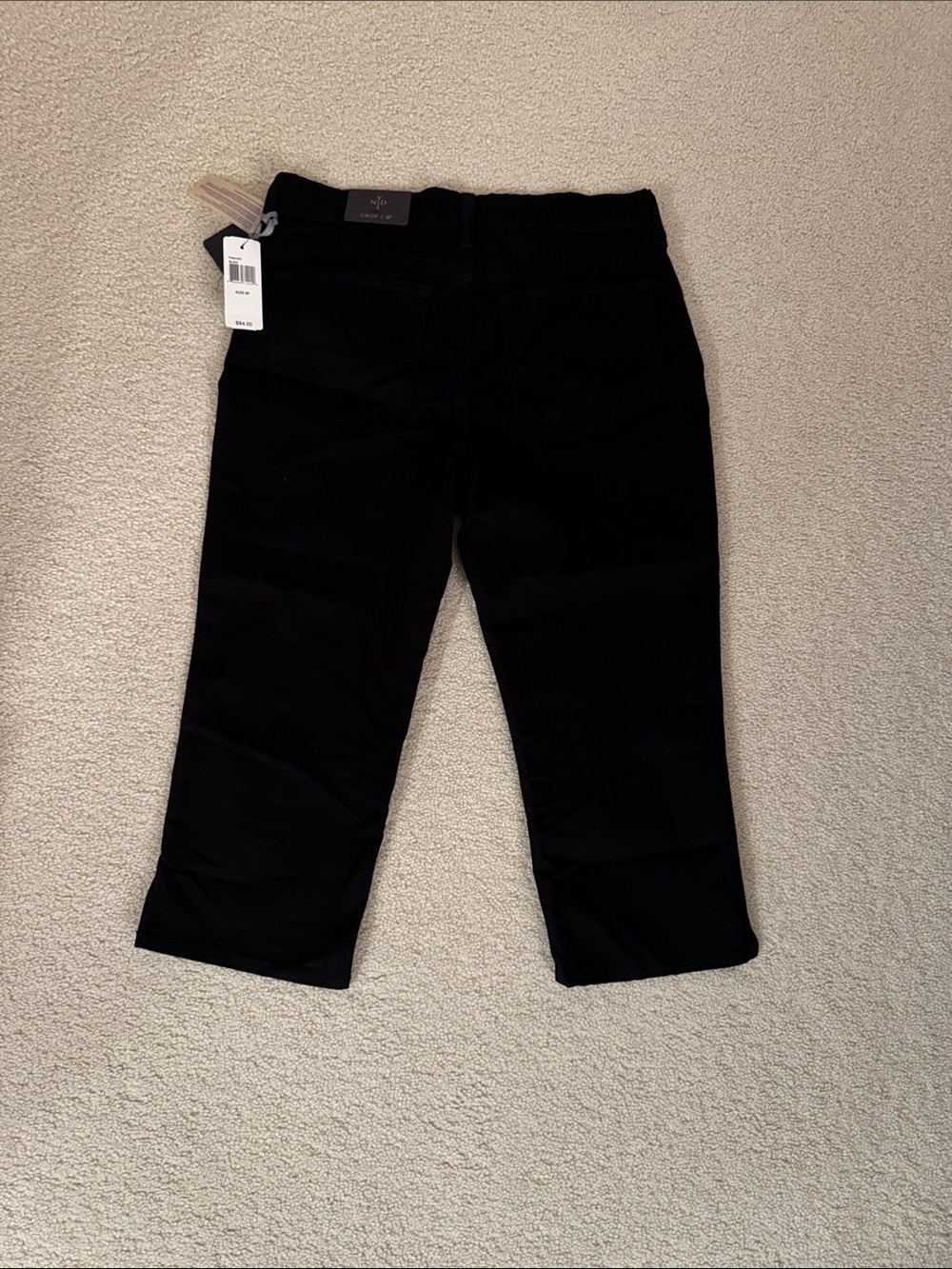 NWT NYDJ Black Crop Capri Pants Petite Size 6P MSRP $84